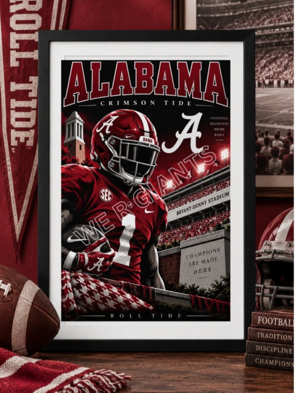 Alabama Crimson Tide 11x17 Football Poster Wall Art